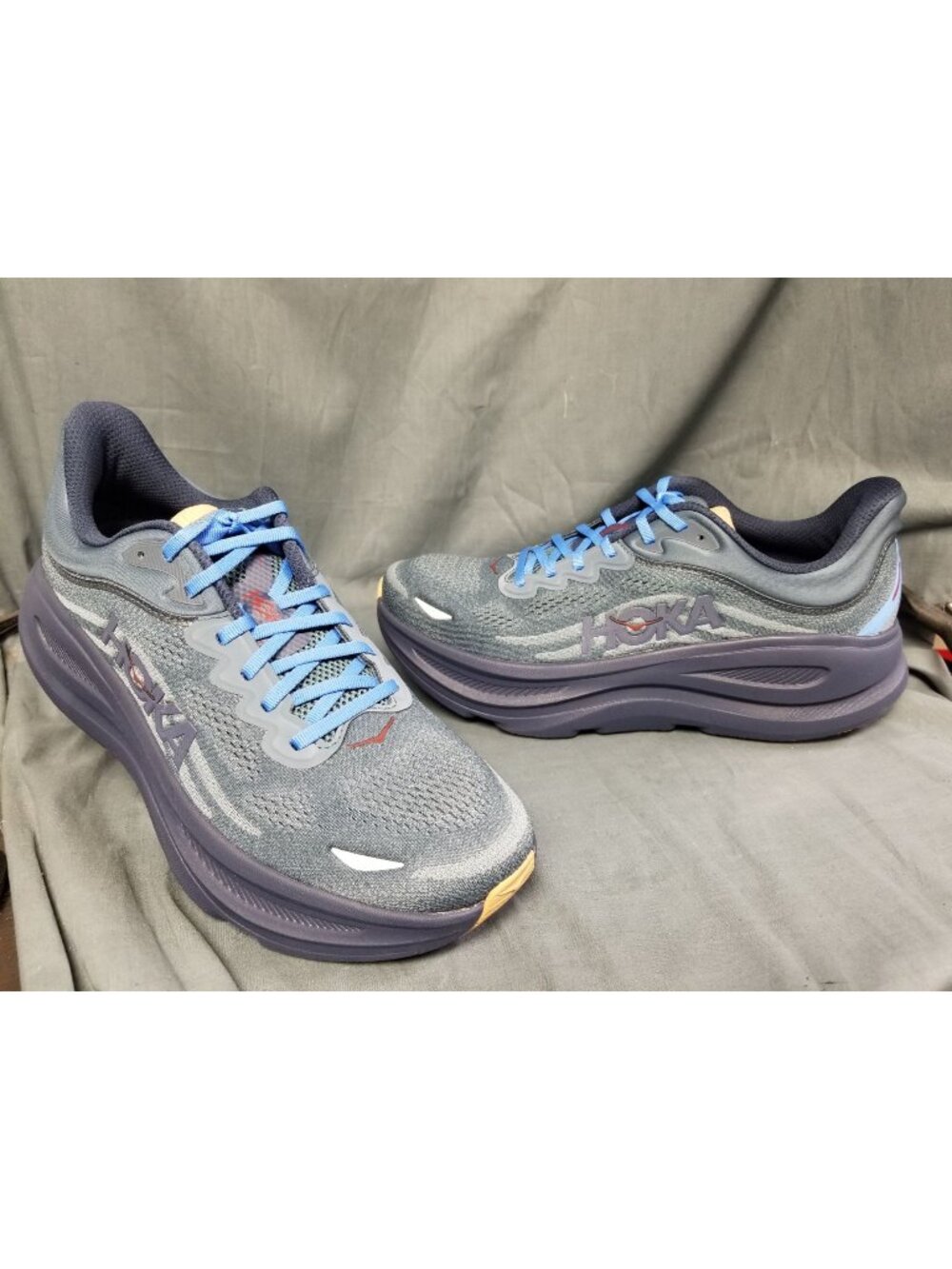 Hoka One One Bondi 9 Navy/Slate Blue Sneakers Mesh Men's Size 8.5 NEW NO BOX!